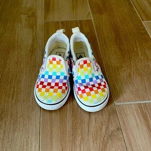 Rainbow check toddler vans- size 8